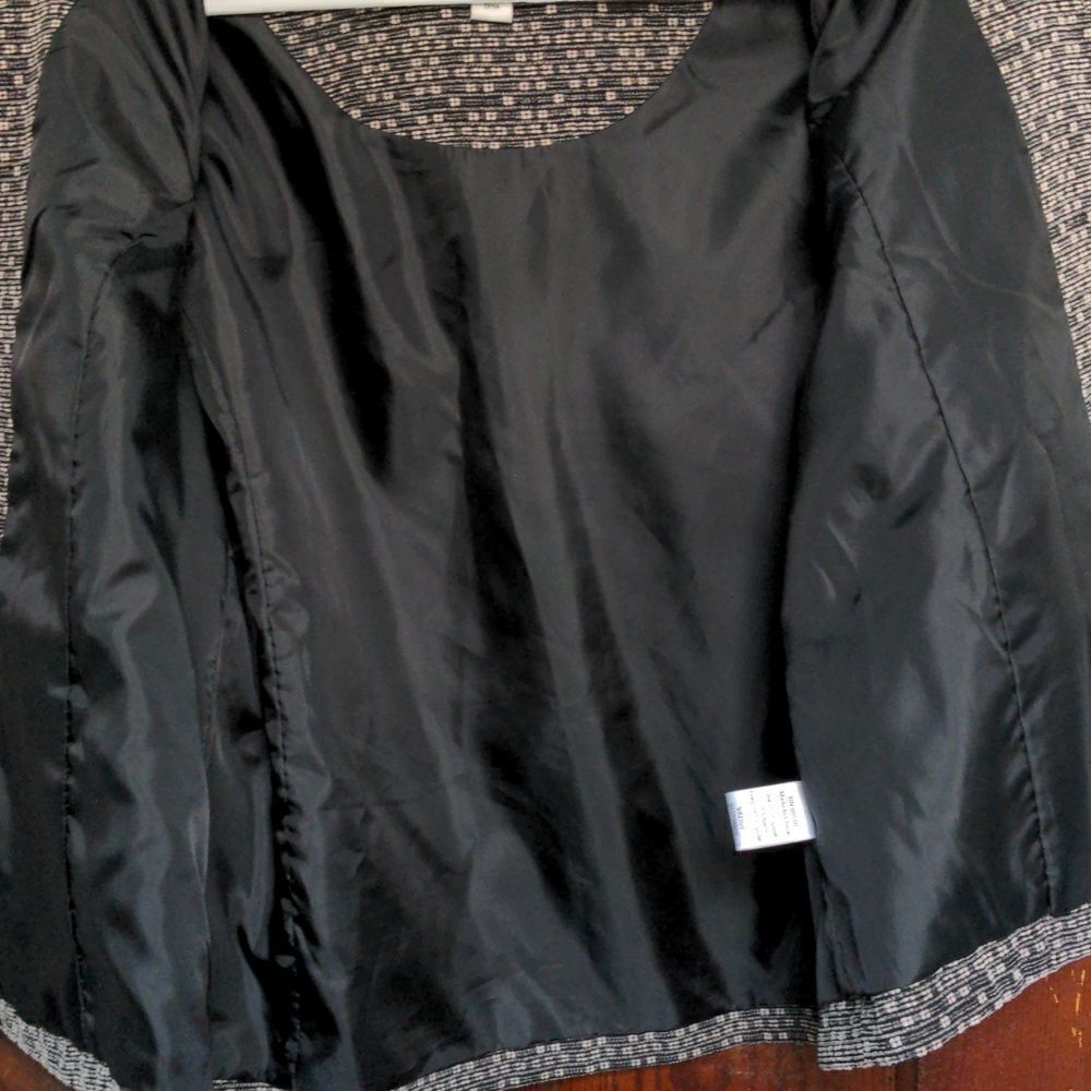 Coldwater Creek Geometric Ribbed Swing Blazer Jacket 3/4 Sleeves Sz S - Picture 6 of 10
